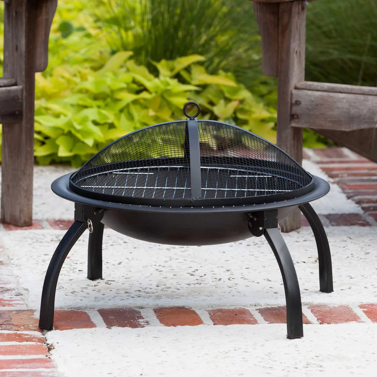 Outdoor Firepit - Paramount Portable Wood Burning Firepit with Cooking Grate, FP-430