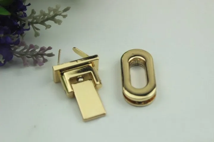 Oval Twist Turn Lock 35mm Purse Charm Organizer Luggage Hardware Antique Gold Lock And Key Closure Small Bag Clutch Metal Accessories