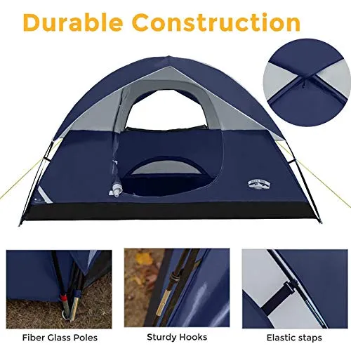 Pacific Pass Camping Tent 4 Person Family Dome Tent