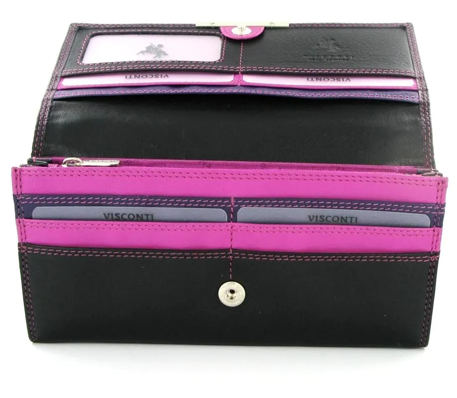 Personalised Ladies Purse Paloma Black & Berry R11