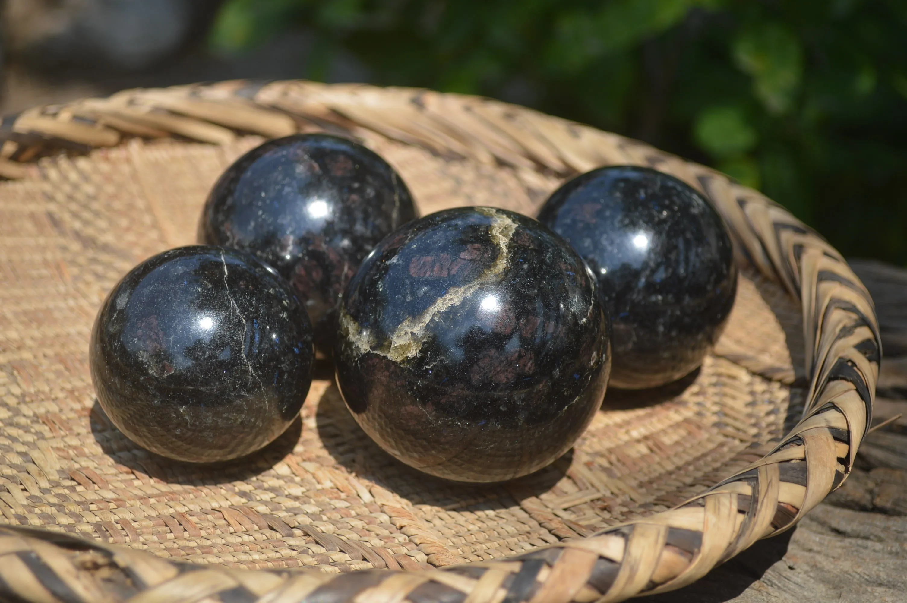 Polished Iolite Spheres x 4 From Madagascar