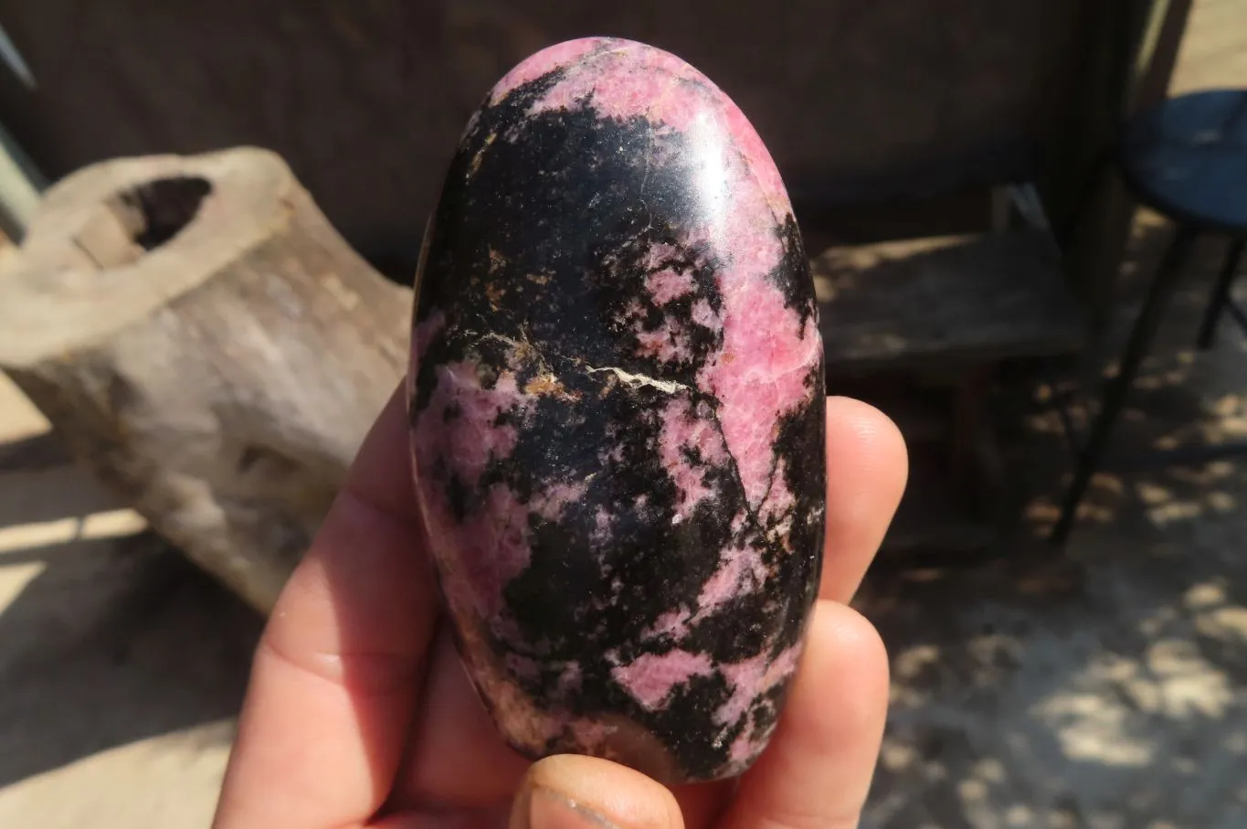 Polished Rhodonite Standing Free Forms x 6 From Ambindavato, Madagascar