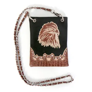 PURSE EMBROIDERED EAGLE BLACK