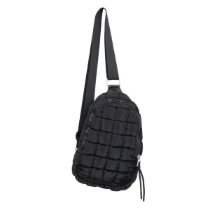 Quilted Sling Bag -Black