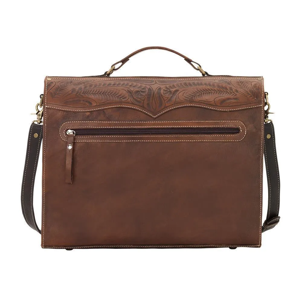 "Retro Romance" Western Leather 2-Compartment Briefcase by American West