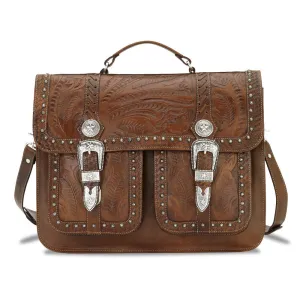 "Retro Romance" Western Leather 2-Compartment Briefcase by American West