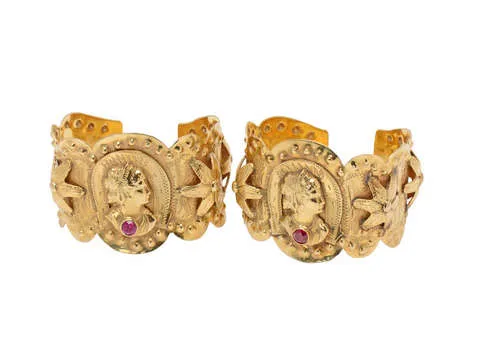 Rare Pair of Roma "Gypsy" Cuff Bracelet