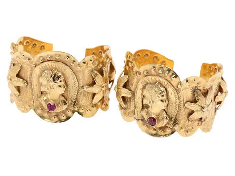 Rare Pair of Roma "Gypsy" Cuff Bracelet