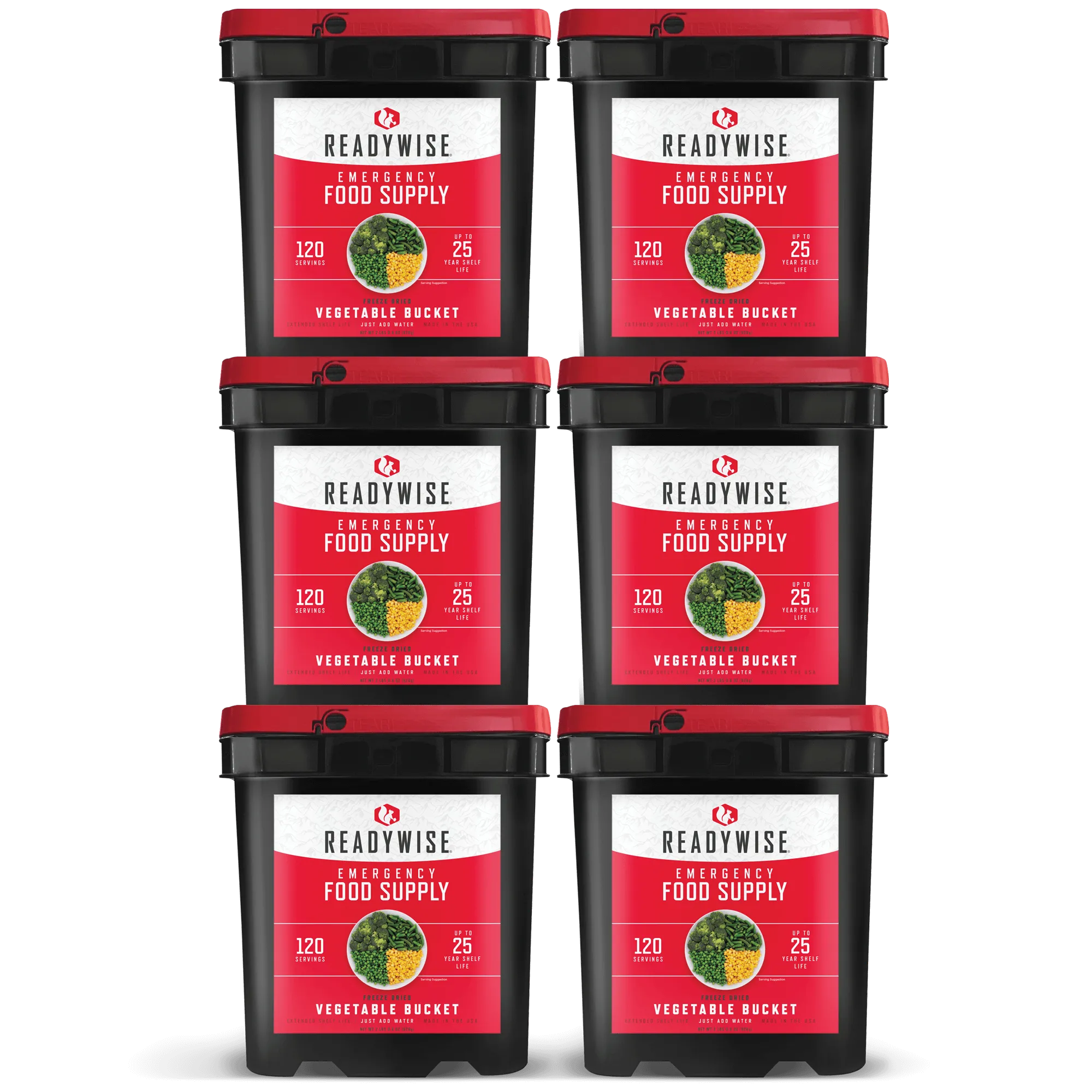 ReadyWise 720 Serving Freeze Dried Vegetables (6 Buckets)