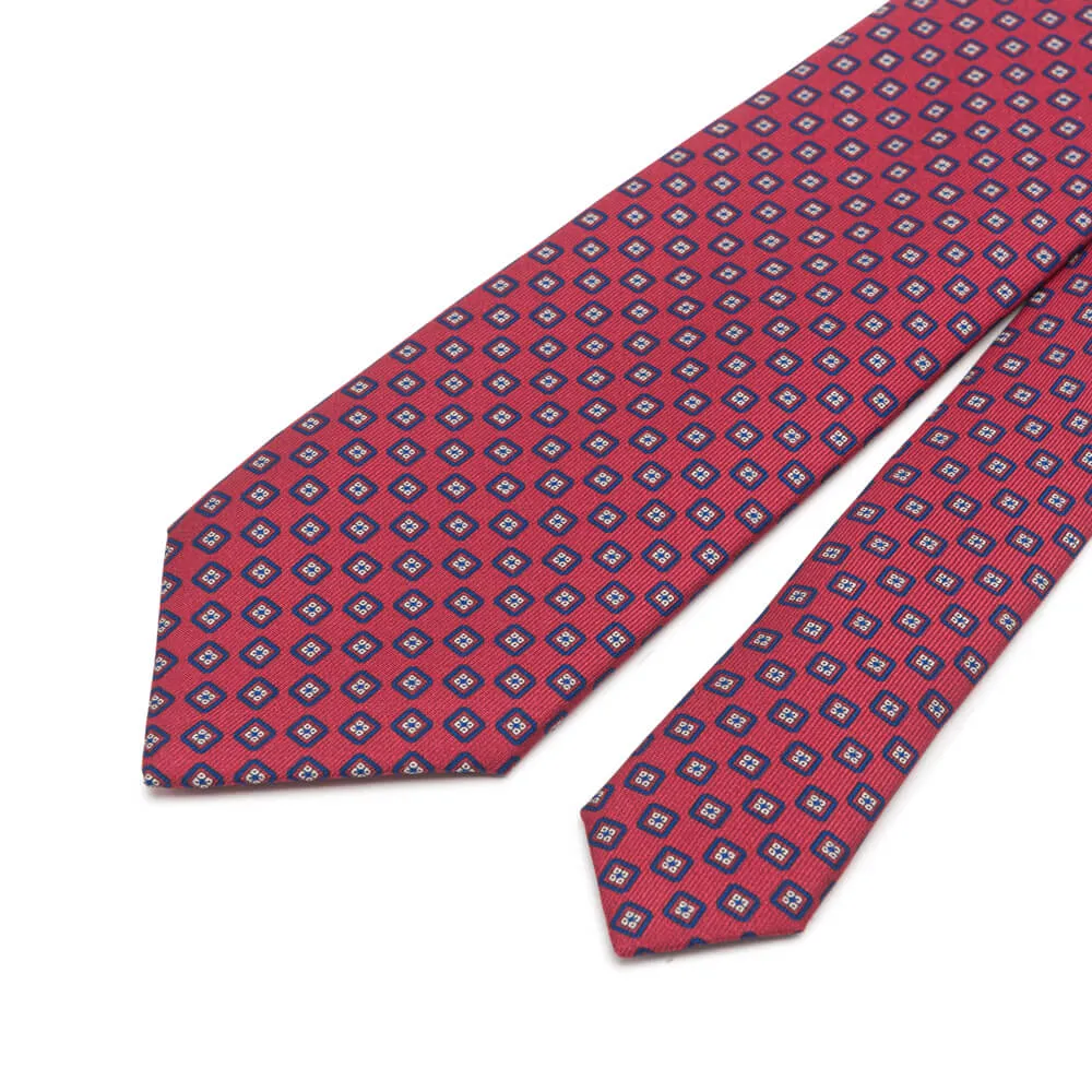 Red Elegant Motif Twill Silk Tie