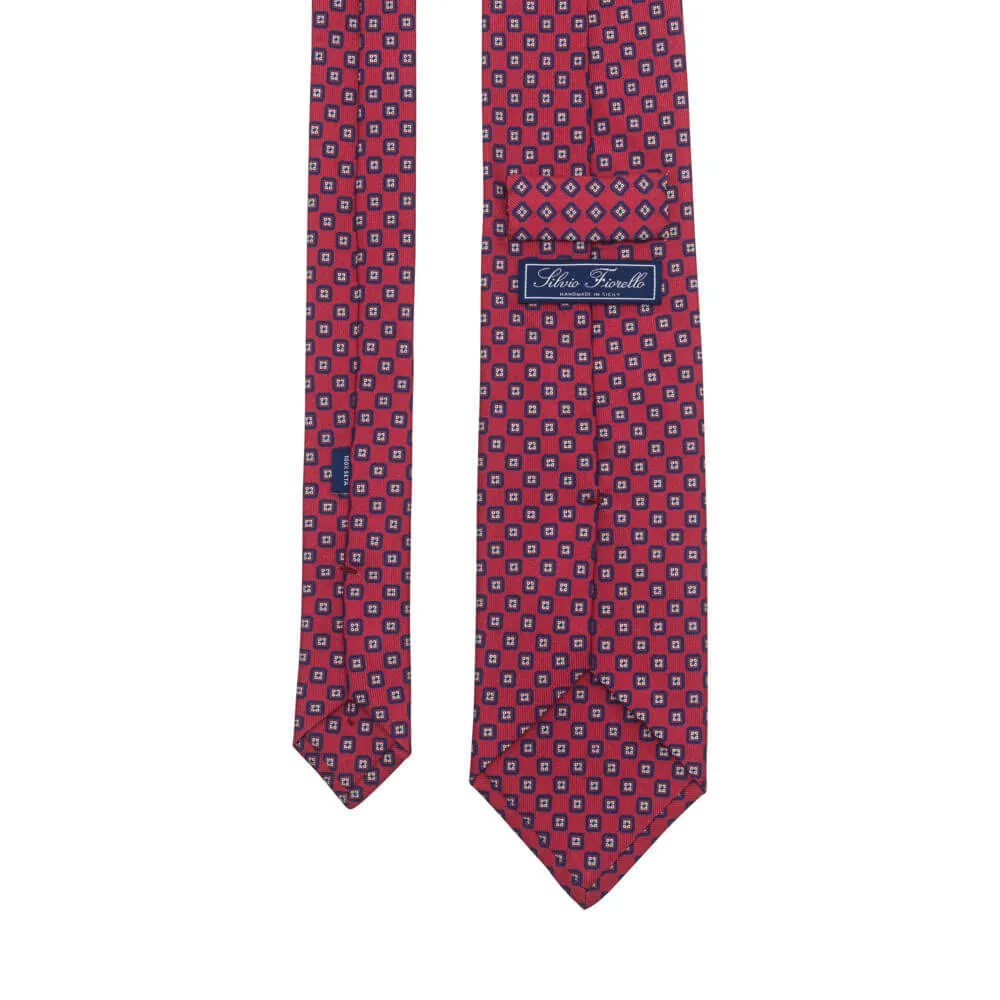 Red Elegant Motif Twill Silk Tie