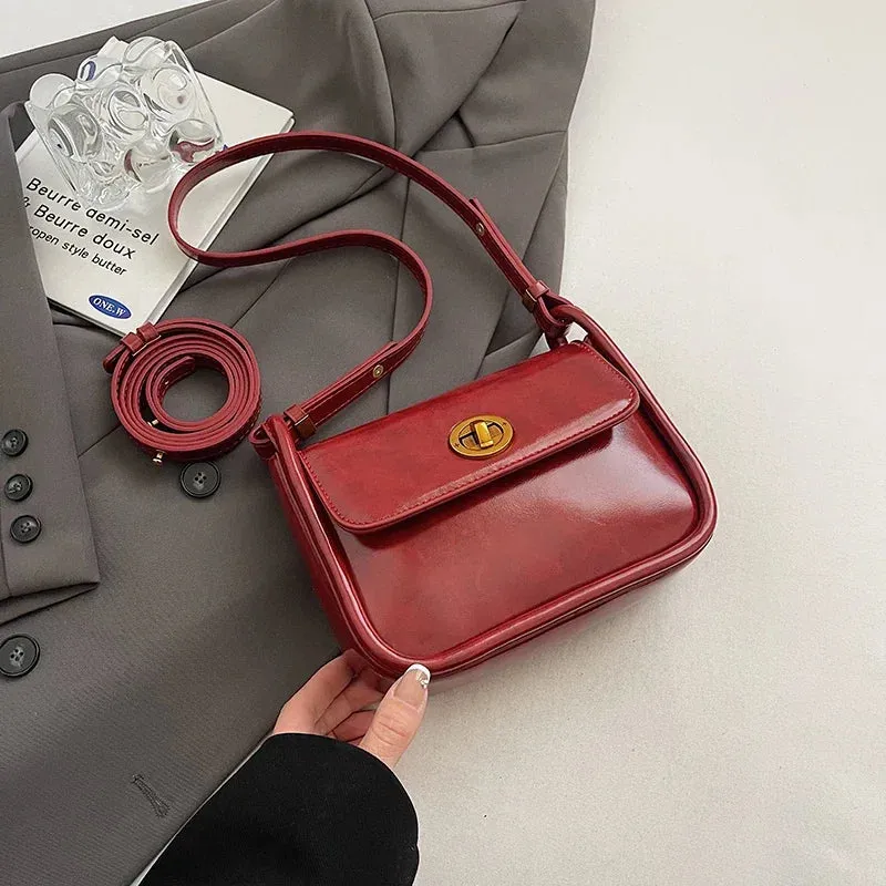 Retro Small PU Leather Flap Bag