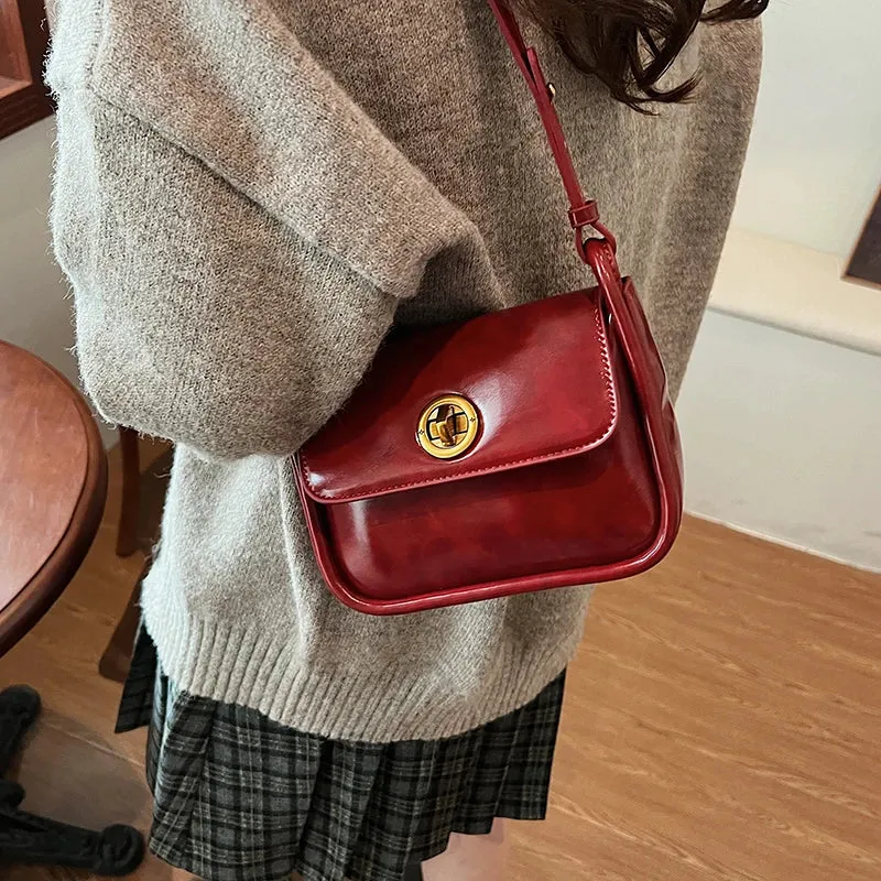 Retro Small PU Leather Flap Bag