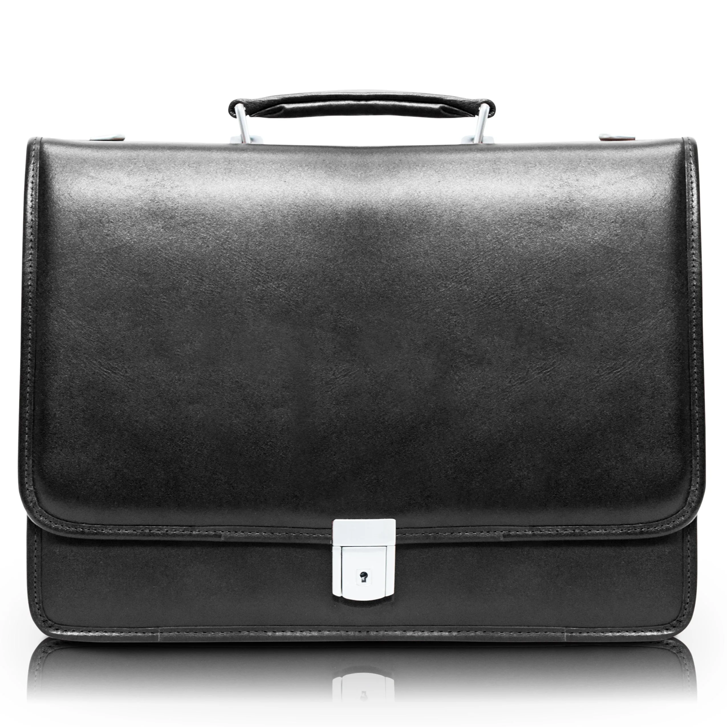 RIVER NORTH | 15” Leather Triple-Compartment Laptop Briefcase