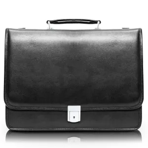 RIVER NORTH | 15” Leather Triple-Compartment Laptop Briefcase