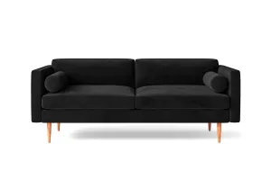 Salerno 2 Seater Sofa Black Velvet