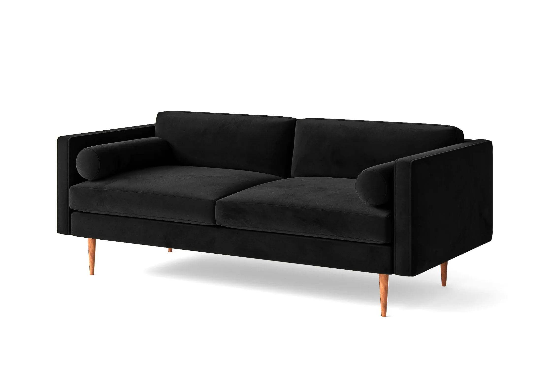 Salerno 2 Seater Sofa Black Velvet