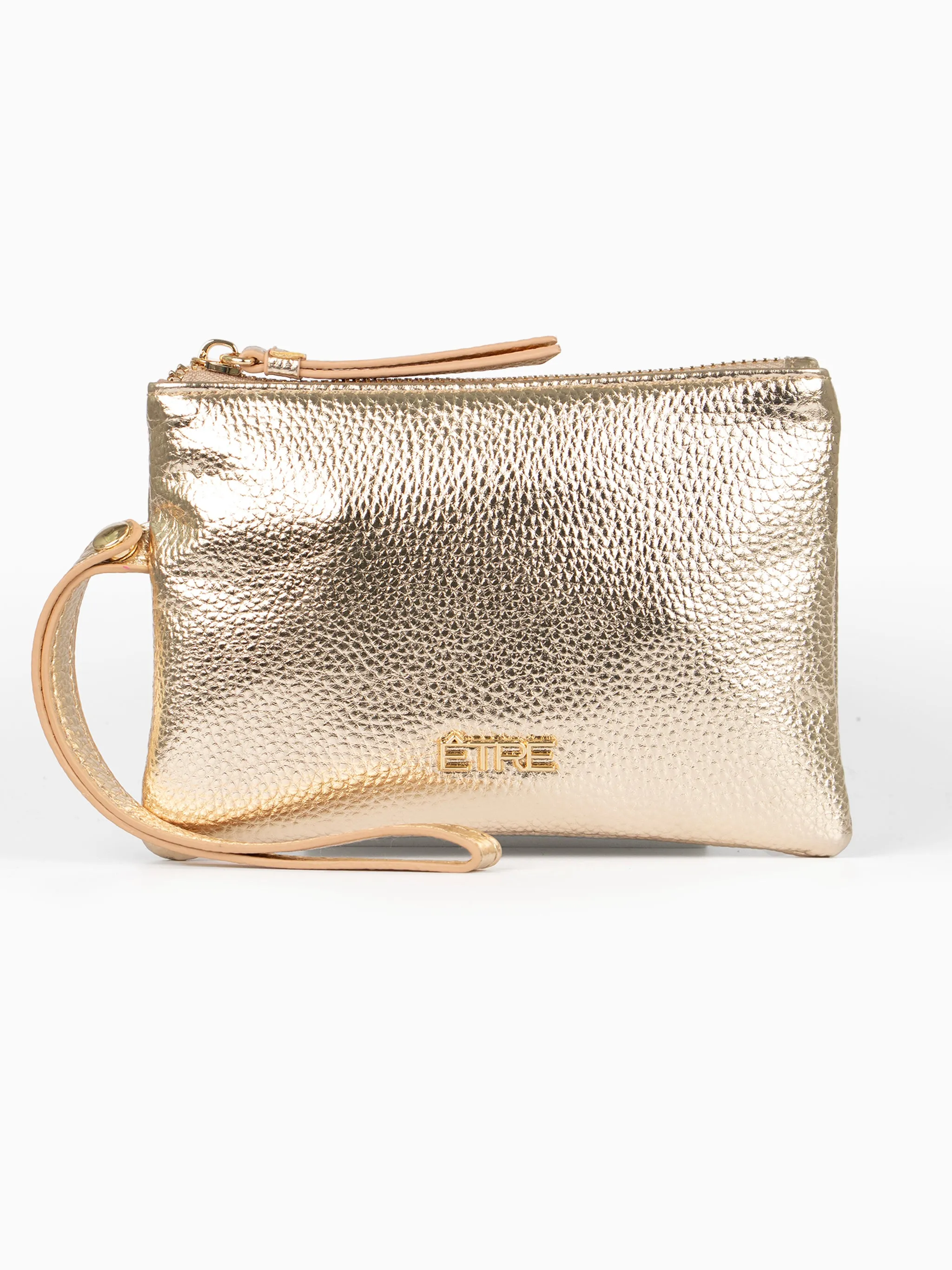 Scout Wristlet Purse - Gold, Metallic Faux Leather