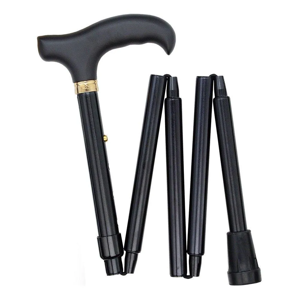 Scratch and Dent Black Mini Compact Adjustable Folding Cane V1268