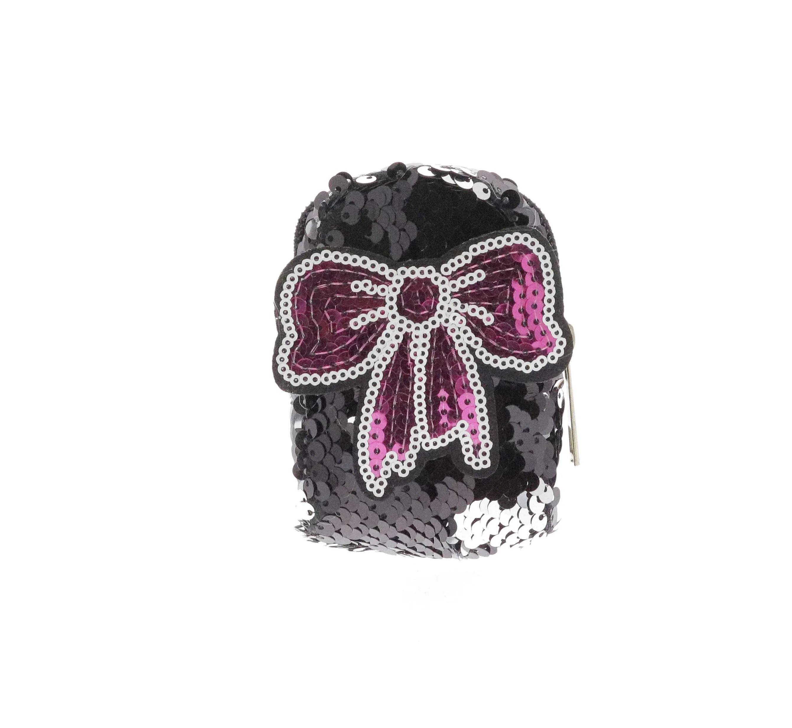 Sequinned Pink Bow Coin Bag Key Chain