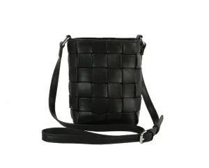 Sherri - Black Woven Crossbody Purse