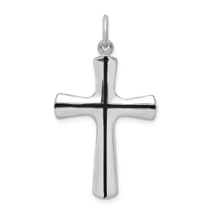 Silver Polished Enamel Finish Cross Pendant