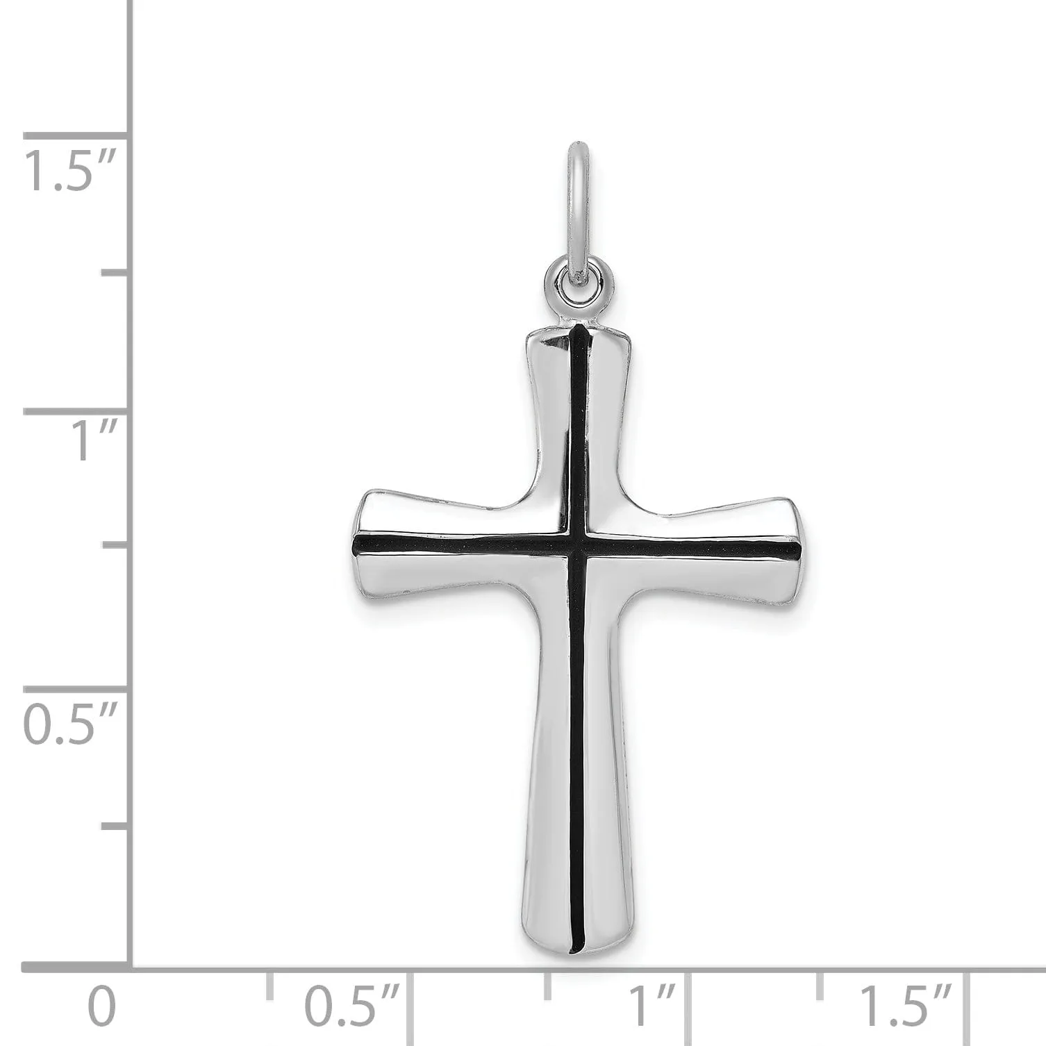 Silver Polished Enamel Finish Cross Pendant