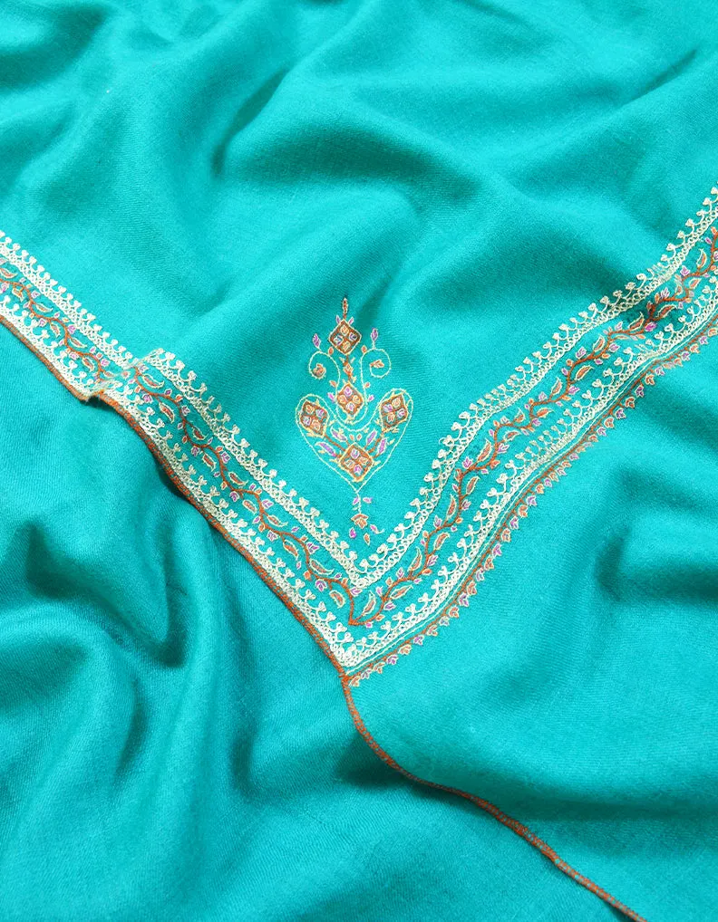 sky blue embroidery pashmina shawl 7975