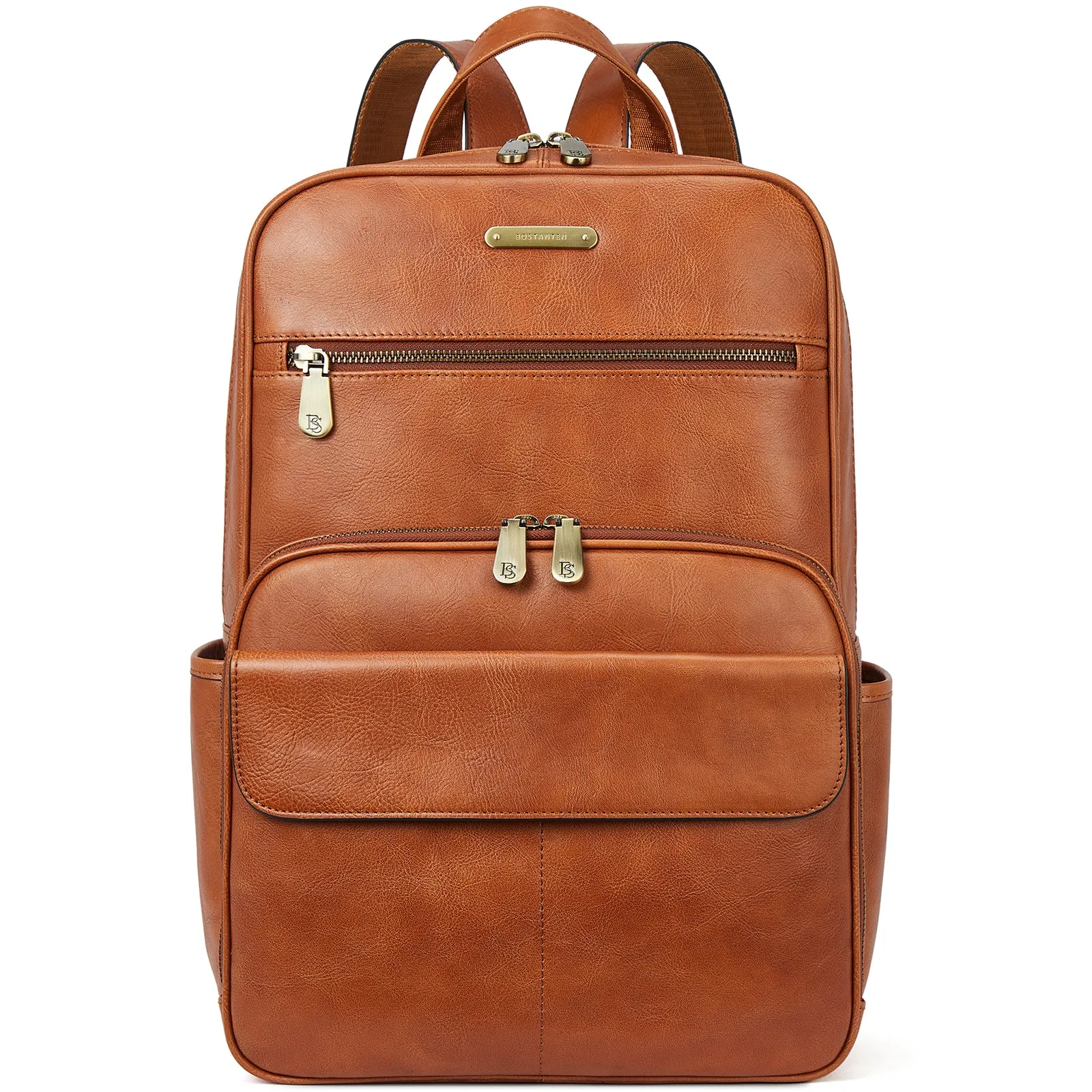 Slim Brown Leather 15.6 Inch Laptop Backpack