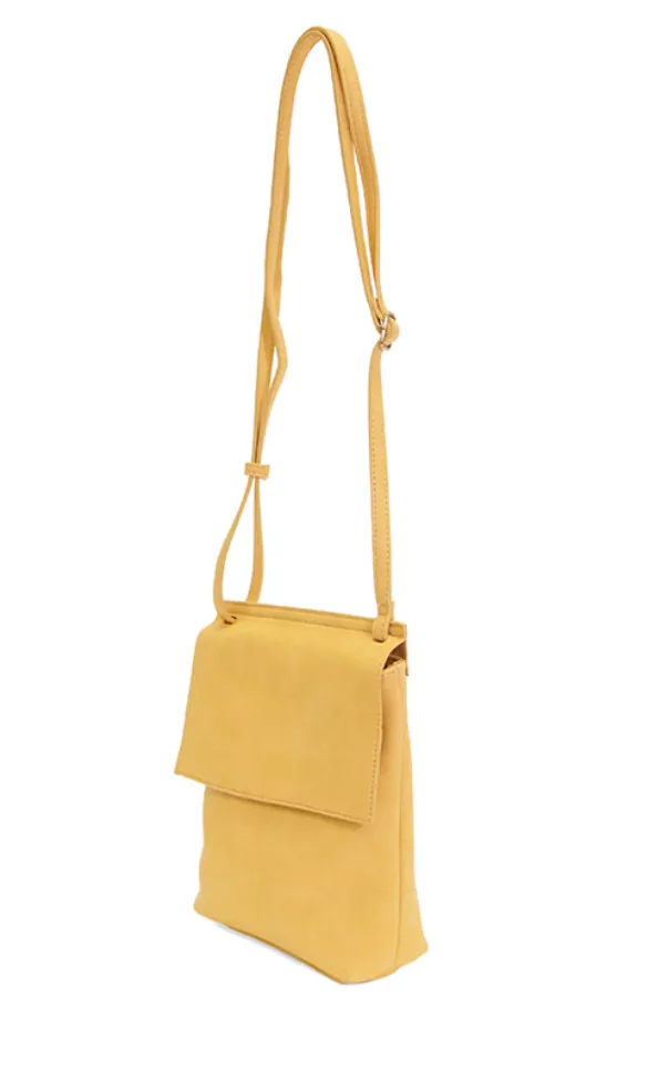 Soft Yellow Front Flap Crossbody Bag