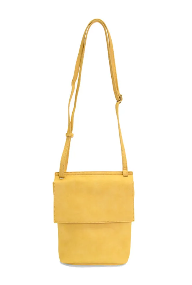 Soft Yellow Front Flap Crossbody Bag