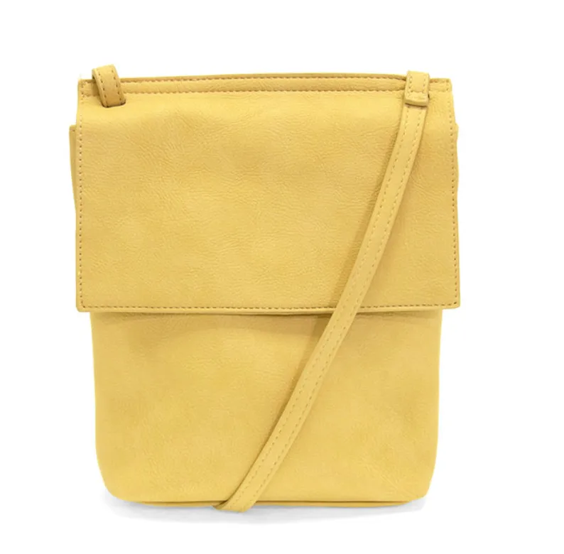 Soft Yellow Front Flap Crossbody Bag