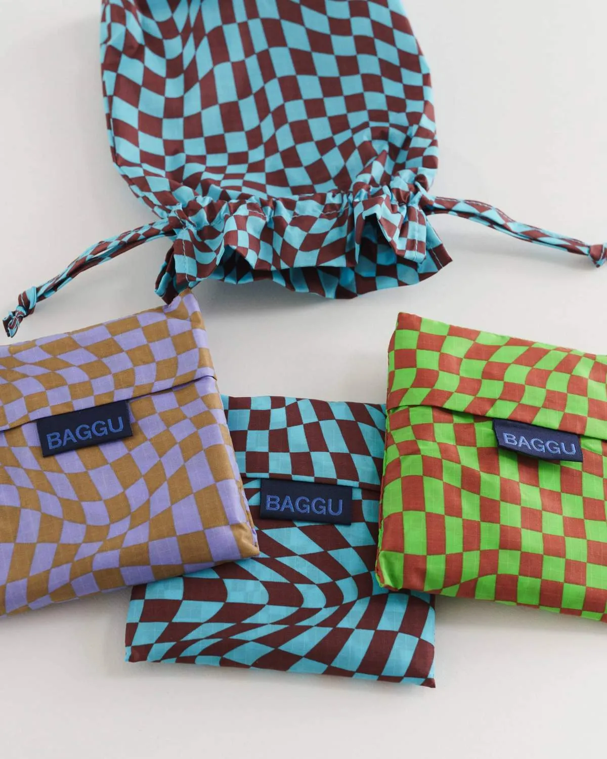 Standard Baggu Set of Three - Trippy Checkers