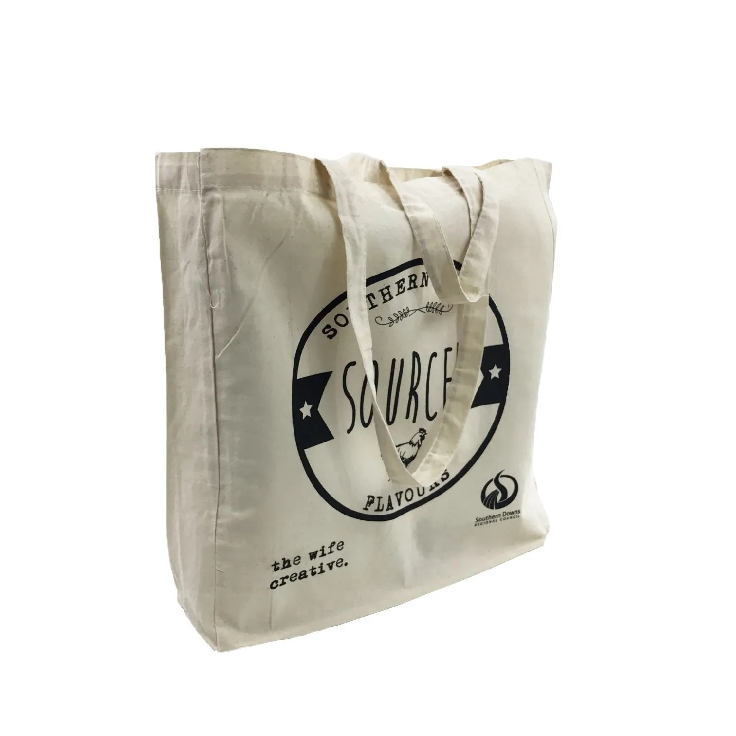 Stock Calico Shopping Bag with Gusset(SCB-06D)