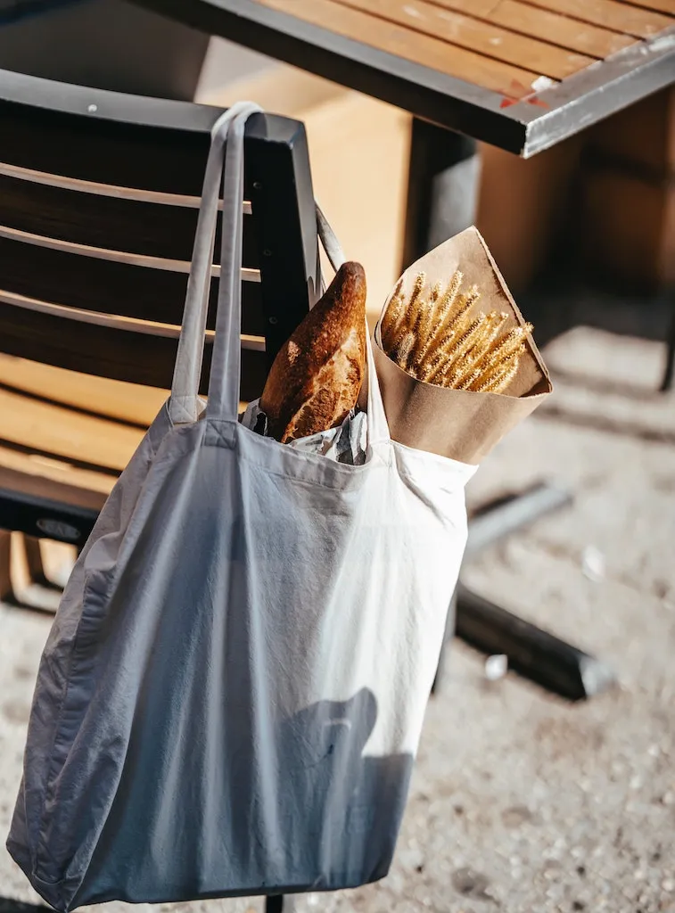 Stock Calico Shopping Bag with Gusset(SCB-06D)