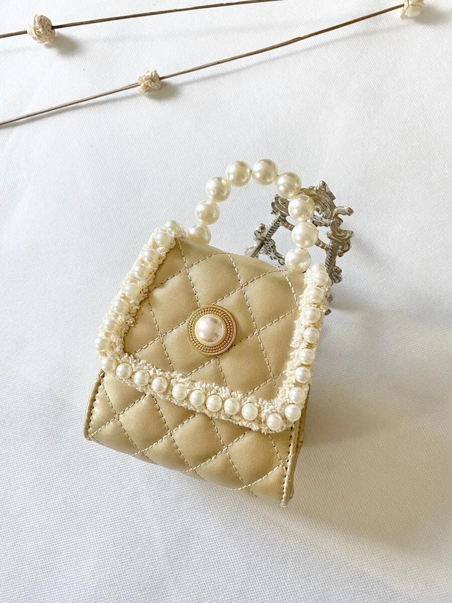 Tea Party Pearl Trim Purse - PS-AB0757