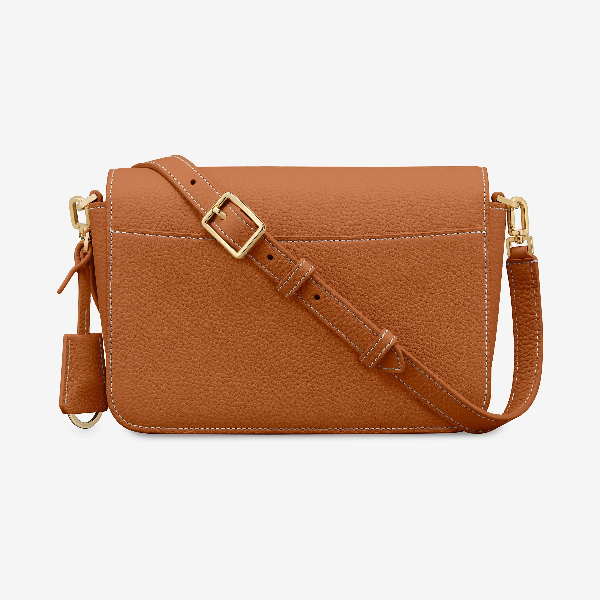 The Medium Flap Bag - Pecan Brown