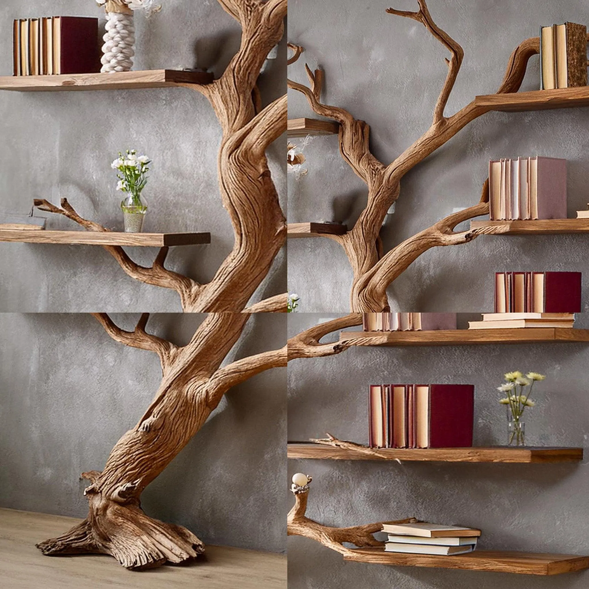 Tree Branch Floating Bookshelf Custom Handmade