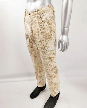 Trussardi Vintage Mens 90s Logo All Over Print Pants