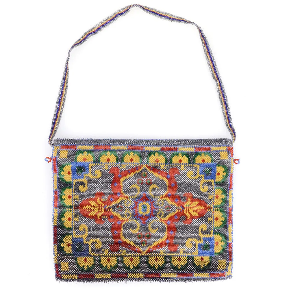 Vintage 20s Beaded Carpet Bag