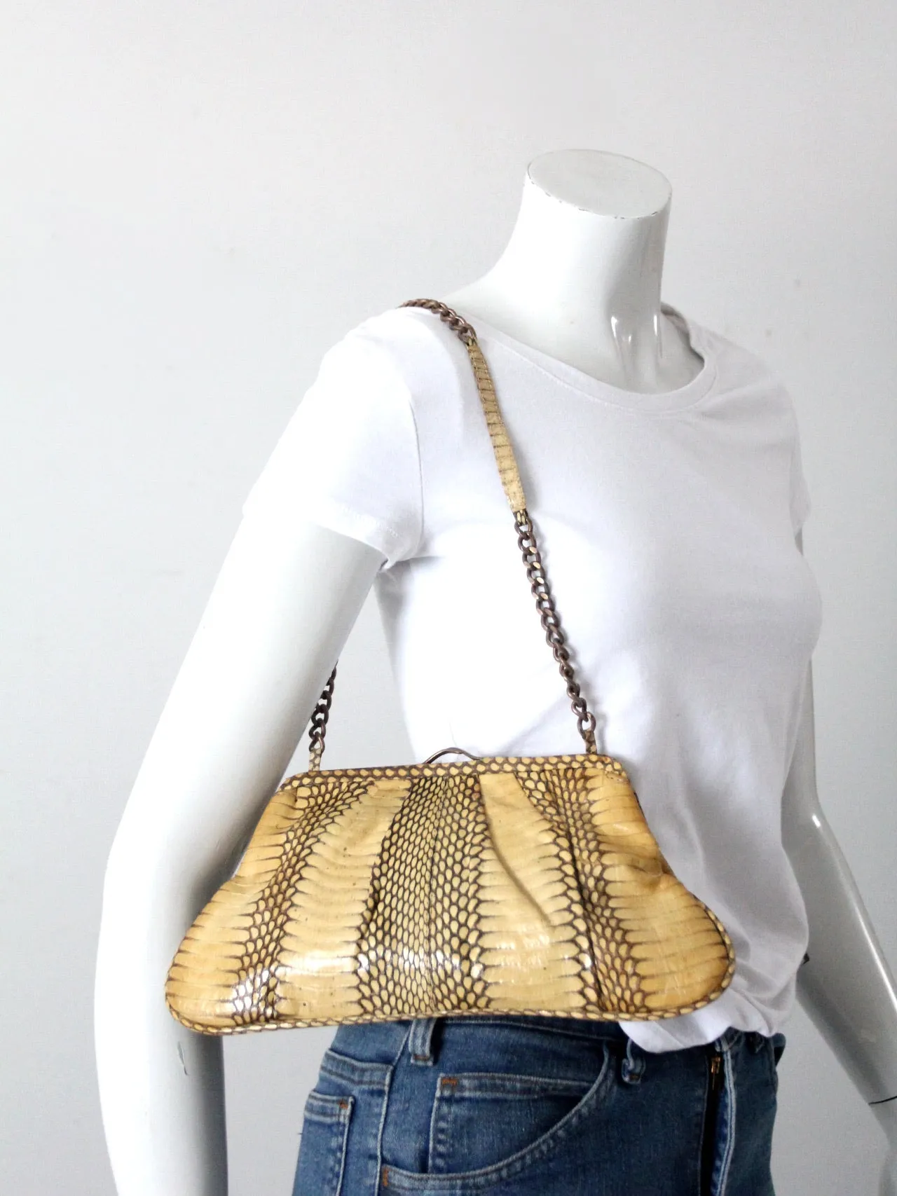 vintage Leyla snakeskin handbag