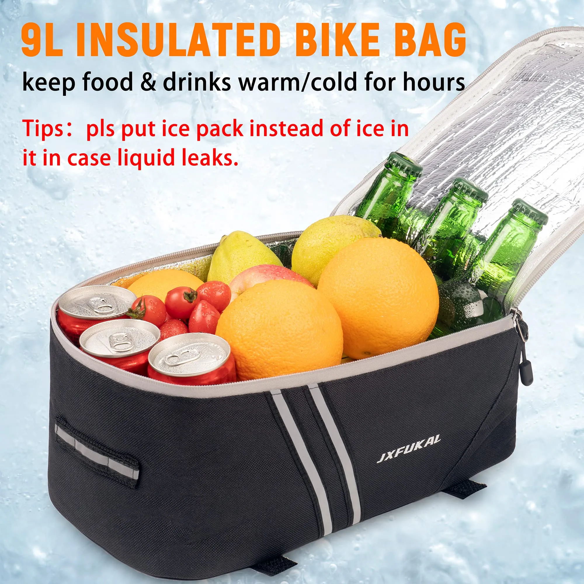 Waterproof Rear Bike Rack Bag with Rain Cover