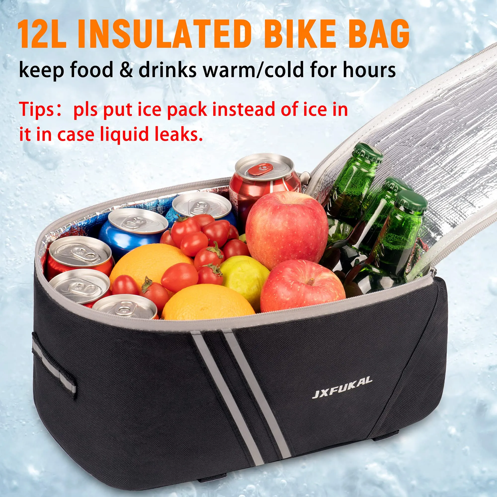 Waterproof Rear Bike Rack Bag with Rain Cover