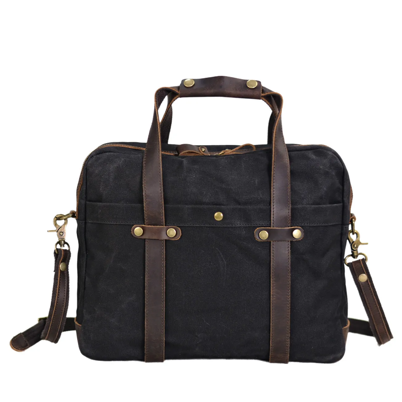 Waterproof Waxed Canvas Briefcase for 15.6-inch Laptop