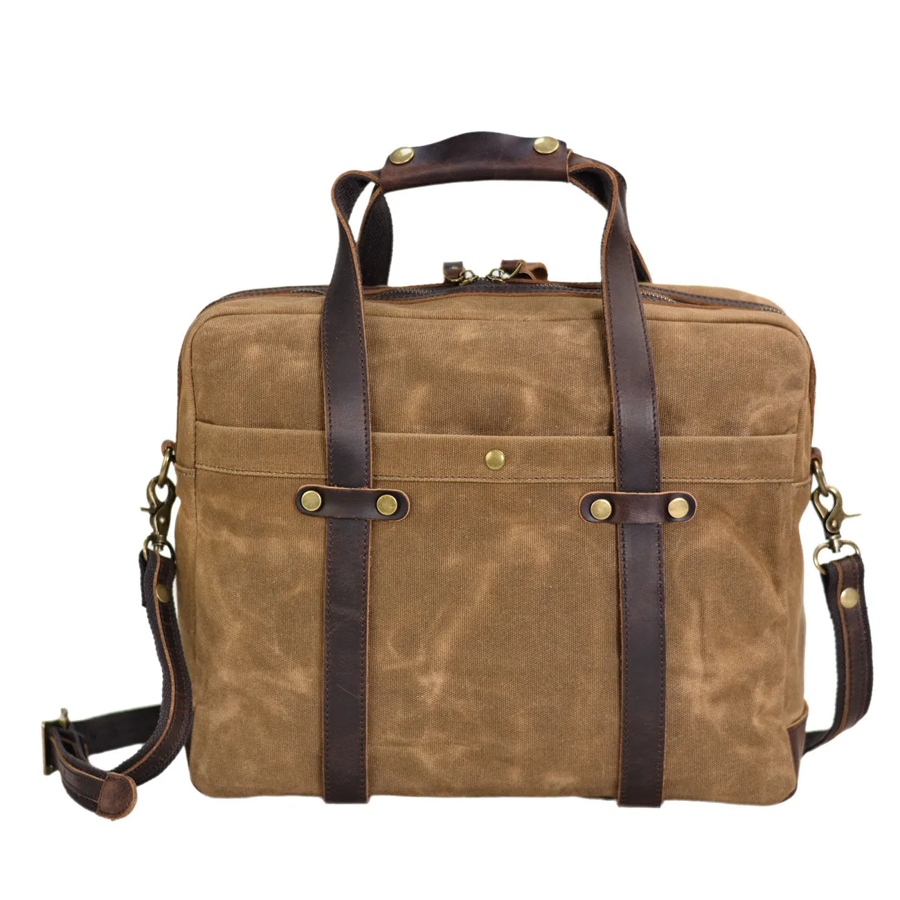 Waterproof Waxed Canvas Briefcase for 15.6-inch Laptop