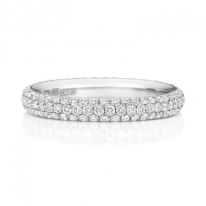 Wedding Band Platinum 3-Row Diamond Eternity Ring with Warranty - WP245