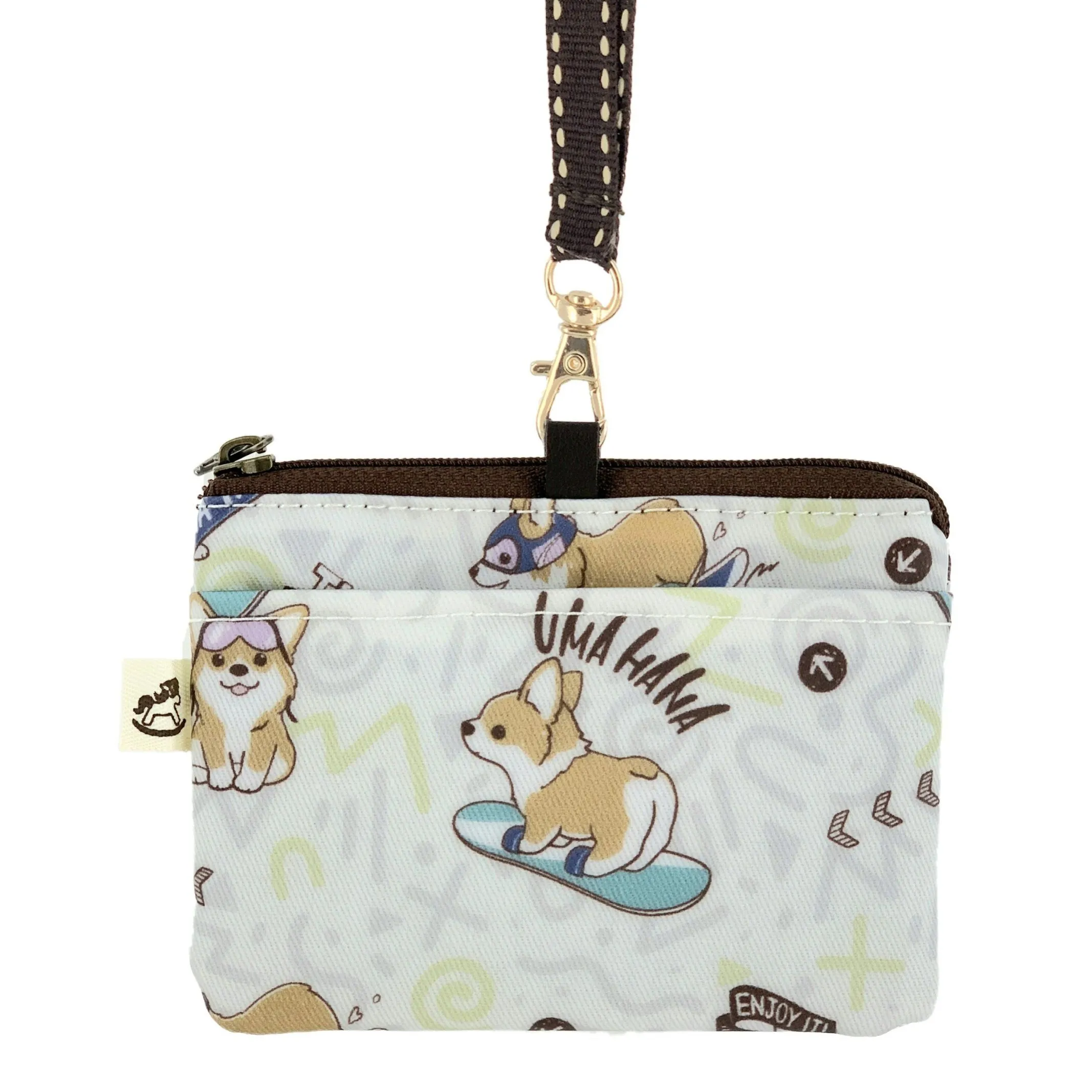 White Snow Corgi Card & Coin Purse