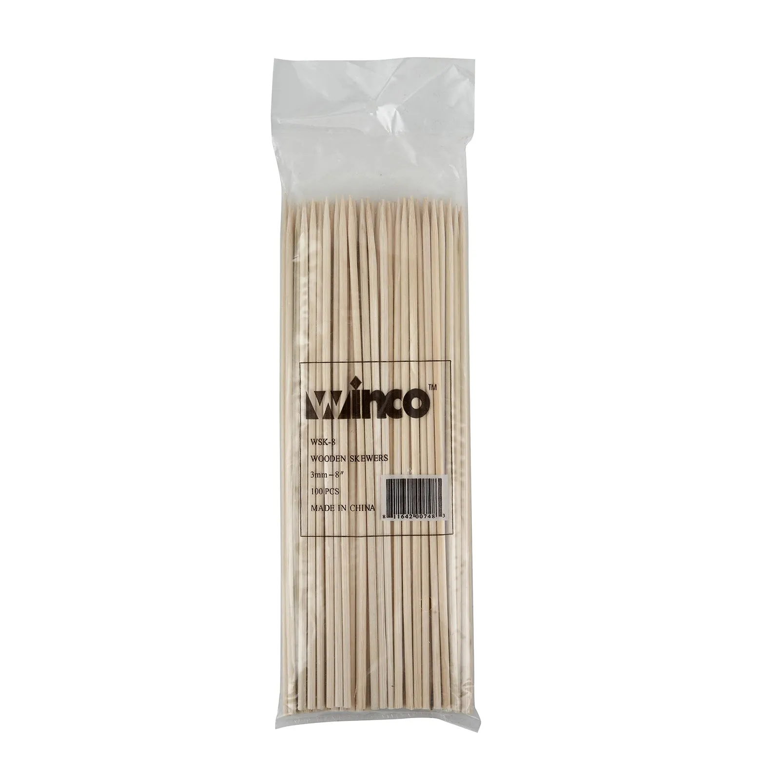 Winco WSK-08 Skewers Wood - bag