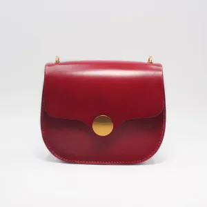 Women Red Leather Saddle Bag Crossbody Bags Shoulder Bag for Women