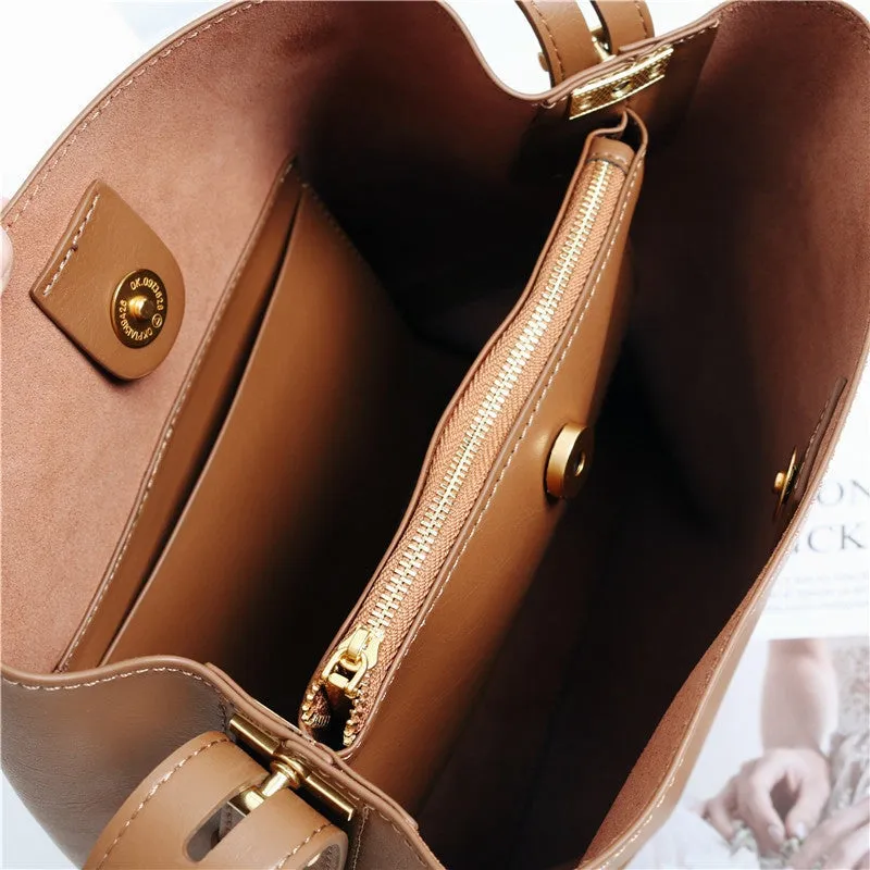 Womens Large Leather Bucket Bag